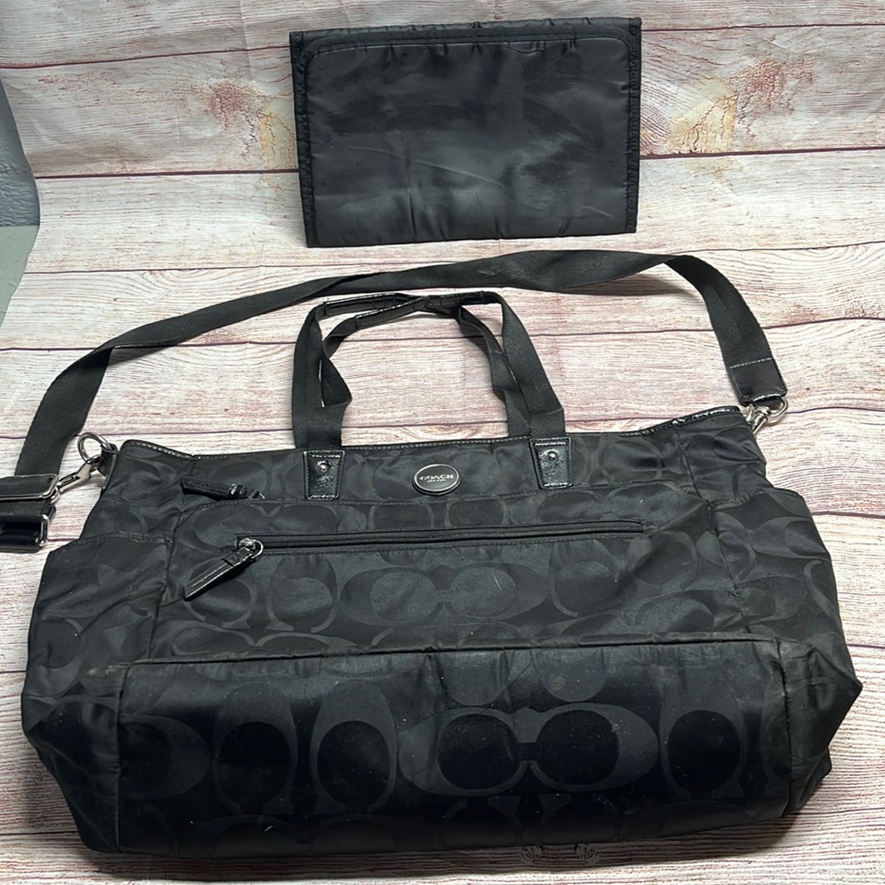 Black Coach Diaper Bag